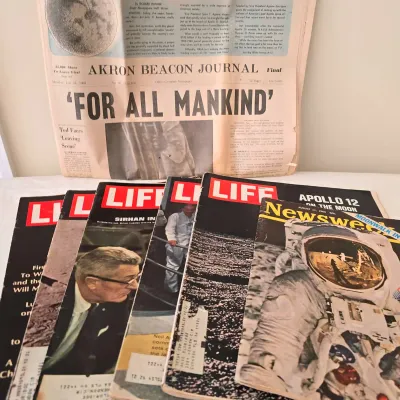 For All Mankind Original Periodicals Featuring Moon Landing