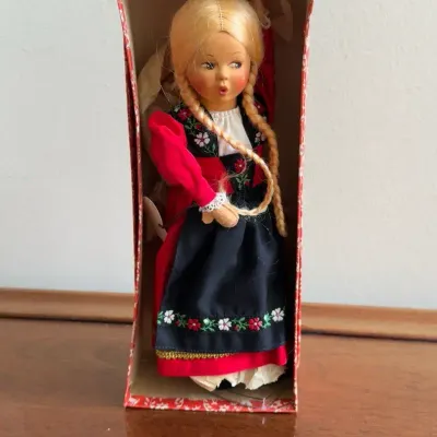 Vintage Baitz Black Forest Costume Doll with Original Box – West Germany
