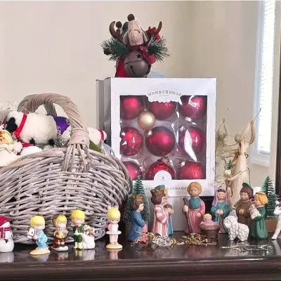 Assortment Of Christmas Ornaments Featuring Joan Walsh Anglund