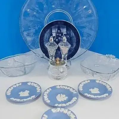 Vintage Crystal And Wedgewood 