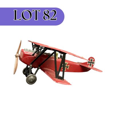 -82- COLLECTIBLE | 1950’s WW1 Red Baron Fokker D-7 Plane