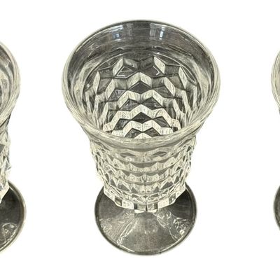 Vintage Fostoria American Clear Footed Iced Tea Goblet - Lot of 3