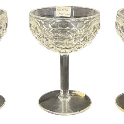 Vintage Fostoria American Clear Tall Sherbet Glass - Lot of 3