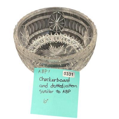 UNIDENTIFIED Checkerboard and Dotted Pattern Similar to ABP Bowl 6”