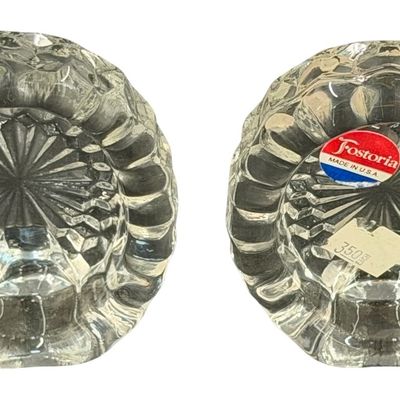 Vintage Fostoria American Clear Pressed Glass Oval Picture Frame - Set of 2