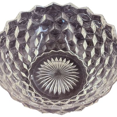 Vintage Fostoria American Clear Pressed Glass Serving Bowl