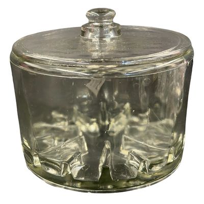 Vintage Heavy Glass "Sanitary Cheese Preserver" Bowl/Jar with Matching Lid by Brookstone Company