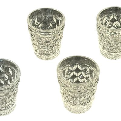 Vintage Fostoria American Clear Small Tumblers Flat Bottom - Lot of 6