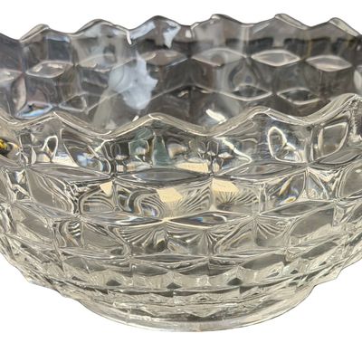 Vintage Fostoria American Clear Pressed Glass Serving Bowl