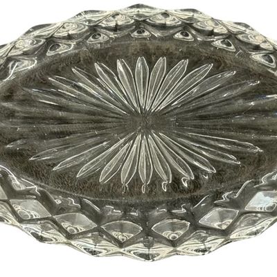 Vintage Fostoria American Clear Small Relish Glass Boat or Handled Dish