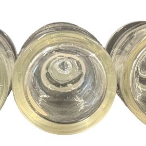 Set of Clear Glass Apothecary Jars with Matching Ground-Glass Stoppers