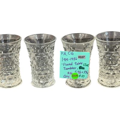 Vintage Fostoria American Clear Pressed Glass Flared Juice Tumbler - Lot of 4