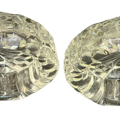 Vintage Fostoria American Clear Pressed Glass Oval Picture Frame - Set of 2