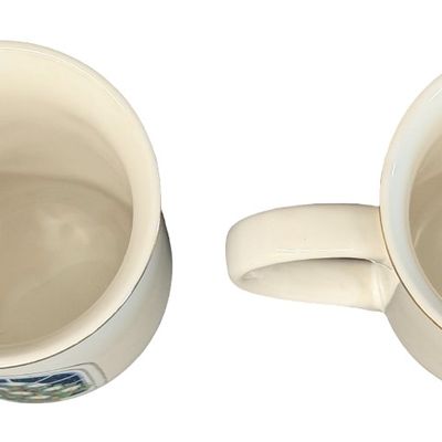 Vintage Otagiri Japan Chickadee and Holly Berry Mugs featuring a Holiday Motif from the Gibson Greeting Cards Collection - Lot of 6