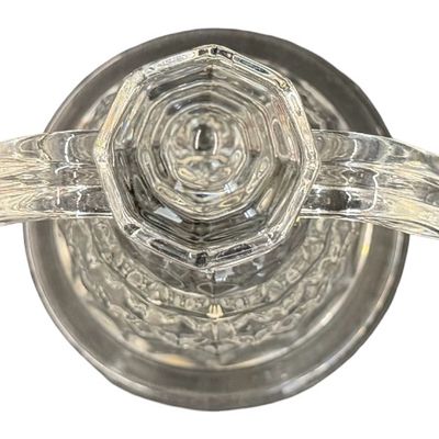 Vintage Fostoria American Clear Crystal "Duo" Double-Arm Candlestick Holder with Two Candles