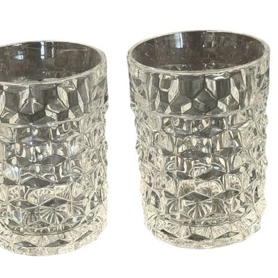 Vintage Fostoria American Clear Glass Footed Juice Glasses - Lot of 4