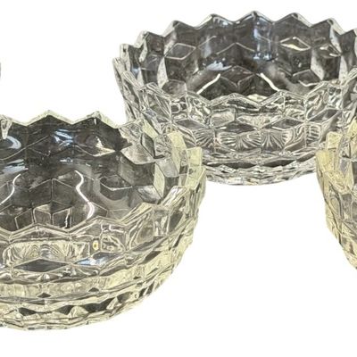 Vintage Fostoria American Flared Cupped Bowls- Lot of 4