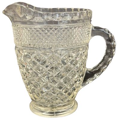 Vintage Anchor Hocking Wexford Clear Pressed Glass 1-Pint Cream Pitcher