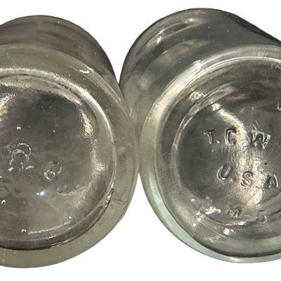 Vintage Pyrex Clear Glass Medicine Bottles Clear Glass Laboratory Reagent or Apothecary Bottles featuring Narrow Mouths and Matching...