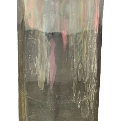 Vintage "Ann's House of Nuts" Clear Glass Cylindrical Apothecary or Storage Jar with Lid