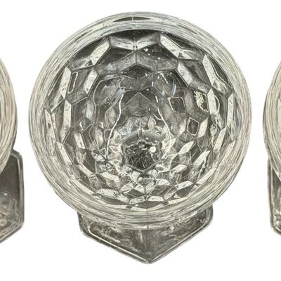 Vintage Fostoria American Tall Sherbet Cubist Hexagon Footed Glass - Lot of 3