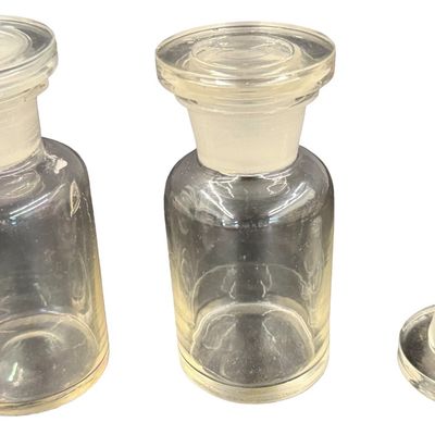 Clear Glass Apothecary Jars with Matching Ground-Glass Stoppers Bundle of 4