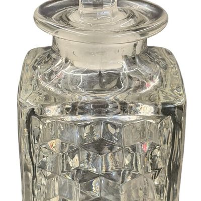 Fostoria Clear Glass Cordial Bottle with 4 Shot Glasses