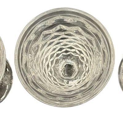 Vintage Fostoria American Clear Pattern Juice Footed Tumbler Glass - Set of 3