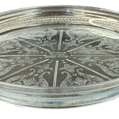 Vintage Anchor Hocking Fire-King Philbe Pattern Round Glass Trivet/Hot Plate
