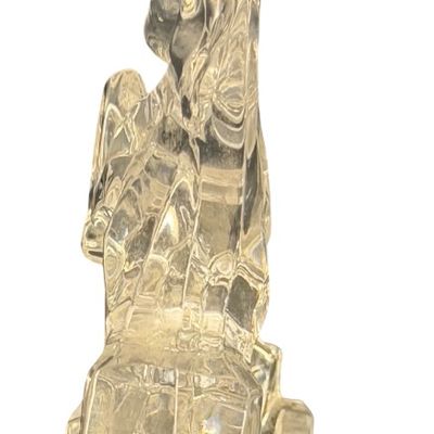 Vintage Kristakolor Italian Clear Crystal Rearing Horse Figurine