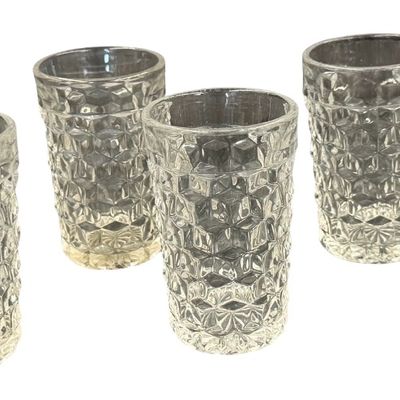 Vintage Fostoria American Clear Flat Juice Glass Tumblers - Lot of 6
