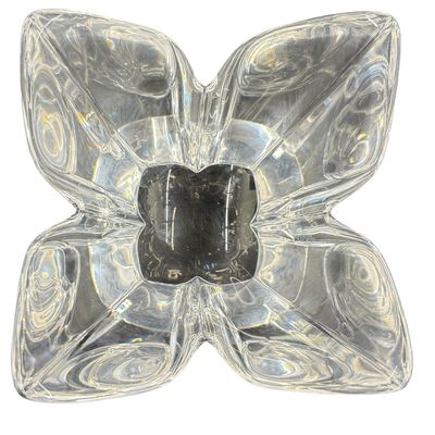 Vintage Clear Crystal Lotus-Shaped Bowl by Orrefors, designed by Lars Hellsten