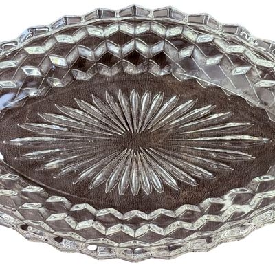 Vintage Fostoria American Clear Pressed-Large Glass Boat Dish
