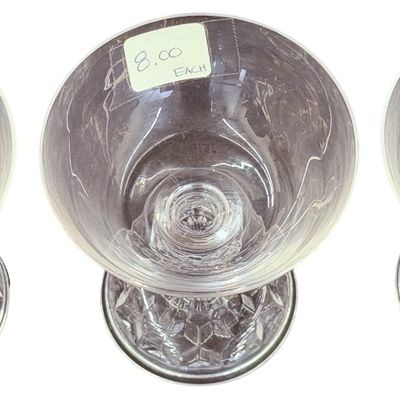 Vintage Fostoria Clear Crystal Champagne Glass Bundle - Lot of 3