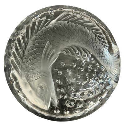 Vintage Lalique France "Concarneau" Koi Fish Crystal Dish or Cigar Ashtray