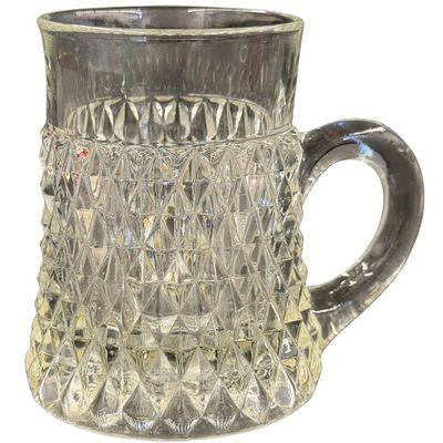 Vintage Indiana Glass Beer Glass Diamond Point Clear