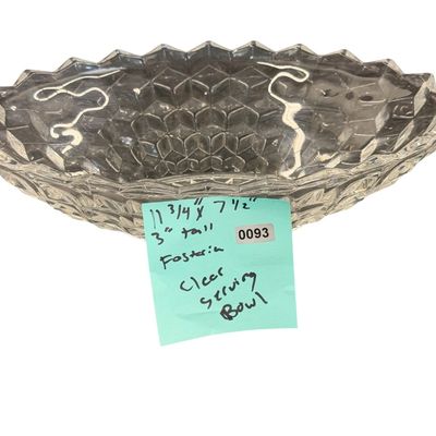 Vintage Fostoria American Clear Pressed Glass Serving Bowl