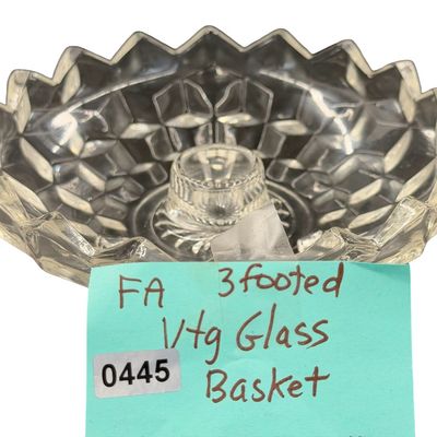 Fostoria Three Footed Glass Basket