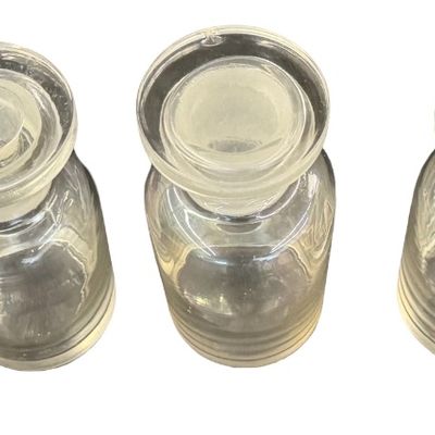 Clear Glass Apothecary Jars with Matching Ground-Glass Stoppers Bundle of 4
