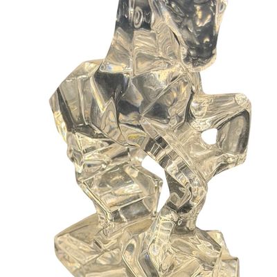 Vintage Kristakolor Italian Clear Crystal Rearing Horse Figurine