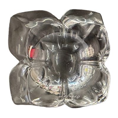 Vintage Clear Crystal Lotus-Shaped Bowl by Orrefors, designed by Lars Hellsten