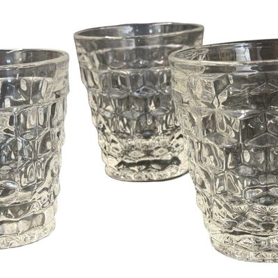 Vintage Fostoria Clear Pressed Straight-Sided Juice or Cocktail Tumblers - Lot of 5