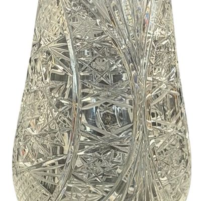 Vintage Tall Crystal Wine Decanter Bohemian Cut Crystal