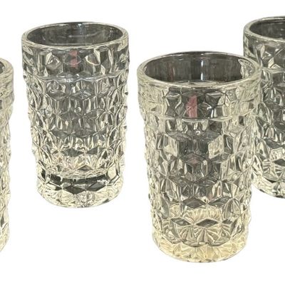 Vintage Fostoria American Clear Flat Juice Glass Tumblers - Lot of 6