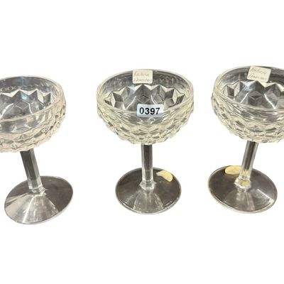 Vintage Fostoria American Clear Tall Sherbet Glass - Lot of 3