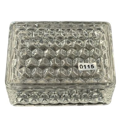 Vintage Fostoria American Clear Glass Cigarette/Trinket Box with Lid