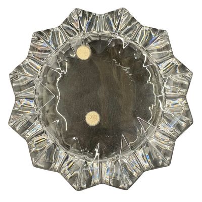 Vintage Orrefors "Fleur" Crystal Bowl designed by Jan Johansson in Sweden, featuring a Distinct Scalloped, Crown-like or Petal Rim