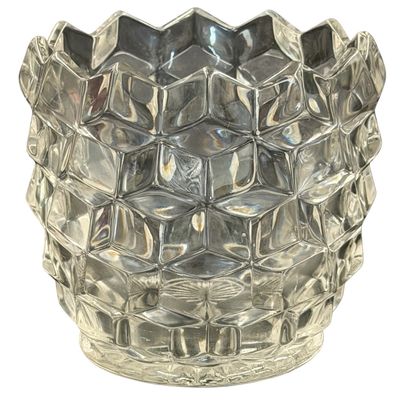 Vintage Fostoria American Clear Pressed Glass Sugar Barrel or Candy Dish