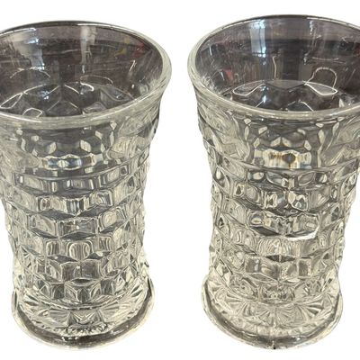 Vintage Fostoria American Clear Pressed Glass Flared Juice Tumbler - Lot of 4