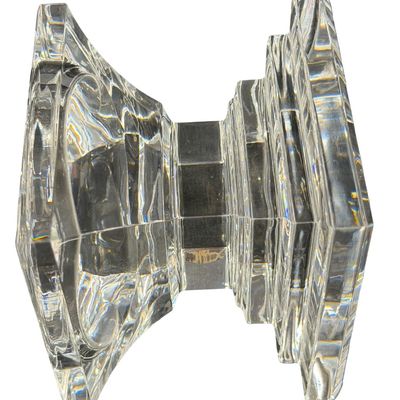 Waterford Crystal Metropolitan Clear Cut-Crystal Pillar Candleholder featuring a Geometric Stepped-Square Design